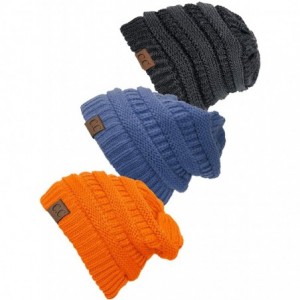 Skullies & Beanies Women's 3-Pack Knit Beanie Cap Hat - CN18LQTSZNI $51.88