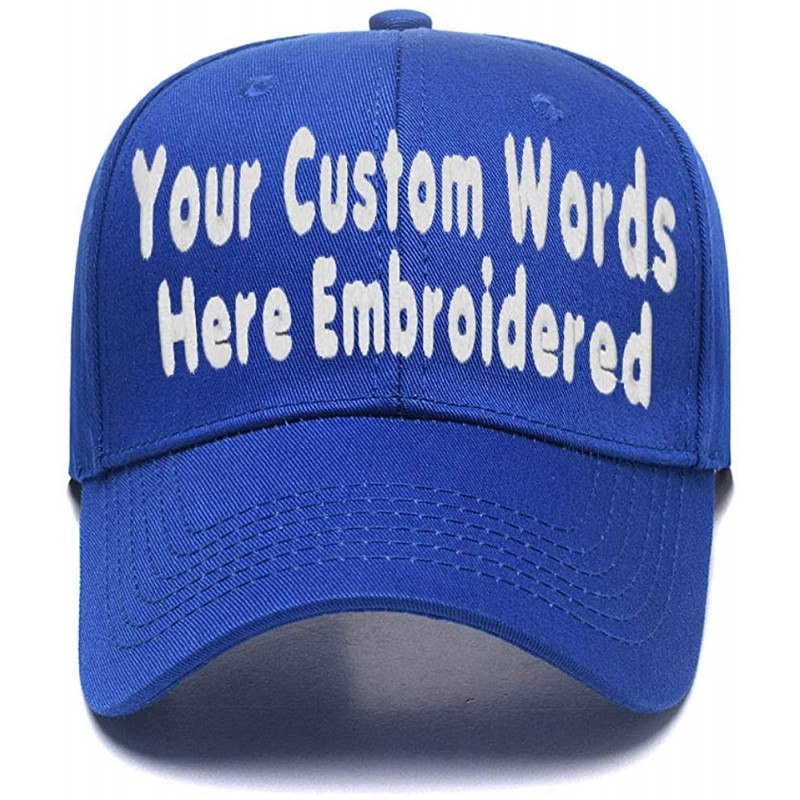Baseball Caps Custom Embroidered Baseball Hat Personalized Adjustable Cowboy Cap Add Your Text - Blue - CC18HTQKGGU $31.00