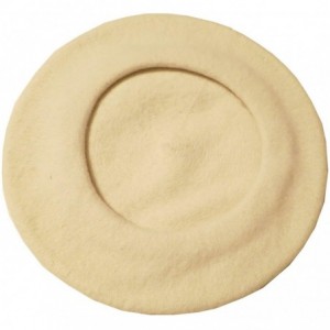 Berets Traditional French Wool Beret - Off White - CP11B1LBUSP $45.64