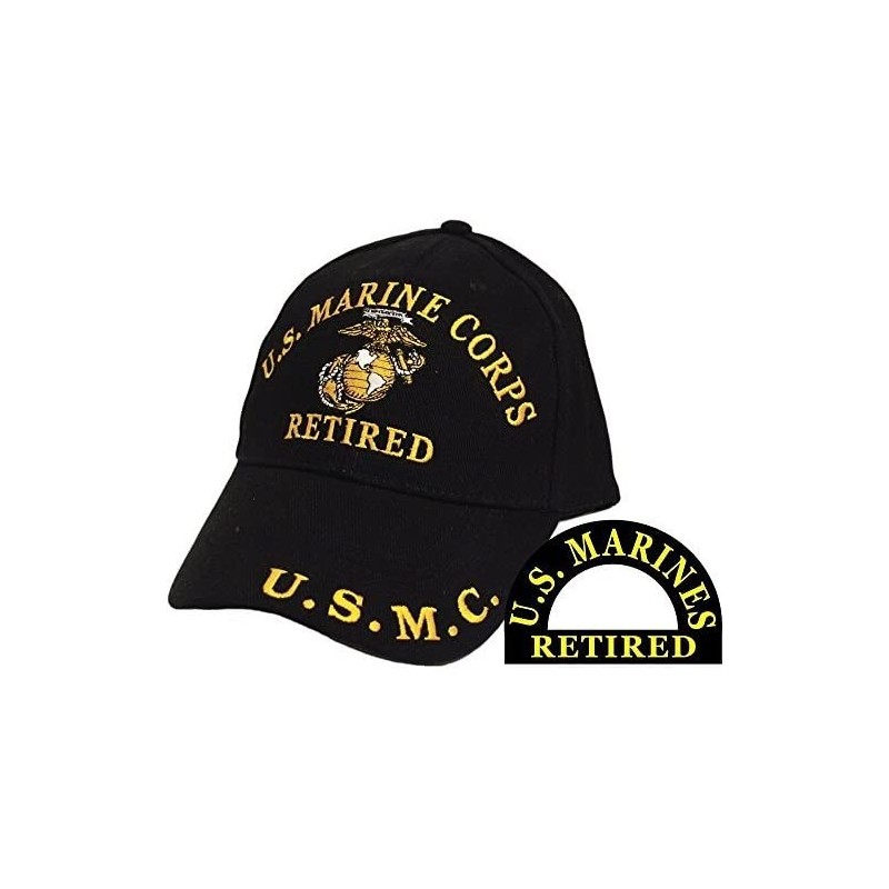 Baseball Caps inf Superstore U.S.Marine Corps Retired Black Hat Cap USMC Marines 407B - CY188YQ49GI $22.41