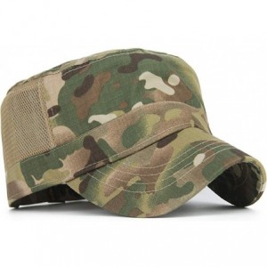 Baseball Caps Mesh Snake Camouflage Camo Cadet Army Cap Adjustable USA American Flag Military Hat Flat Top Baseball Sun Cap -...
