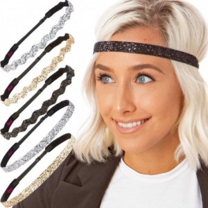Headbands Women's Adjustable No Slip Cute Fashion Headbands Bling Glitter Hairband Packs - CU18ILLGWO4 $44.18