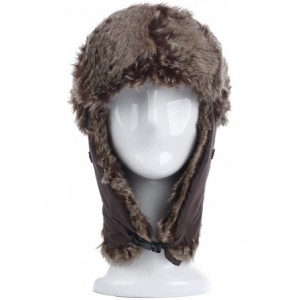 Bomber Hats Winter Warm Faux Fur Trapper Ski Snowboard Hunter Hat - Diff Colors - Brown - CA17YSQZGX9 $18.40