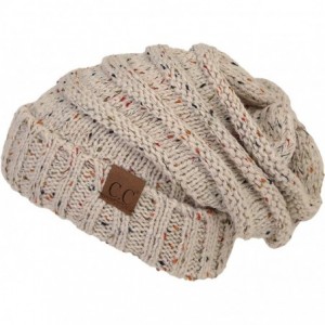 Skullies & Beanies NEW Trendy Warm Oversized Chunky Soft Oversized Cable Knit Slouchy Beanie (New Oatmeal) - CC18Y5M4X90 $26.29