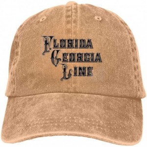 Baseball Caps Washed Dyed Adjustable Jeans Baseball Cap with Florida Georgia Line Logo for Men's & Women - Natural - C218XSX0...