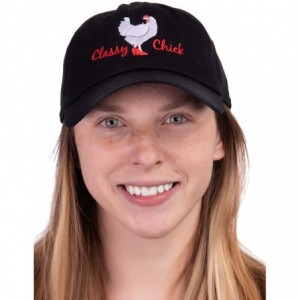 Baseball Caps Classy Chick - Funny- Cute Chicken Hen Humor Chiken Baseball Dad Hat for Women Men - Deep Black - CN194RR9LT7 $...