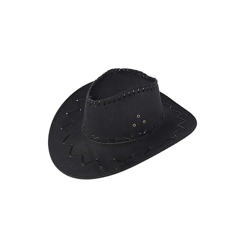 Sun Hats Unisex Sunshade Cap- Summer Outdoor Travel Western Cowboy Hat Casual Solid Mongolian Hat Grassland Visor - Black - C...