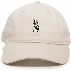 Baseball Caps Peace Sign Baseball Cap Embroidered Cotton Adjustable Dad Hat - Putty - C318QXHRELO $28.76