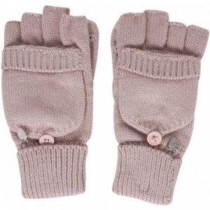 Skullies & Beanies Soft Knit Beanie and Fingerless Mitten Gloves Set - Indie Pink - CB1889COCIT $23.34