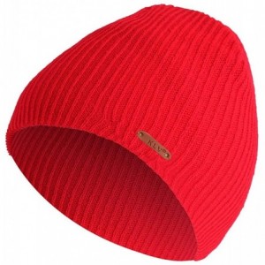 Skullies & Beanies Unisex Winter Warm Knitted Plain Skull Beanie Solid Color Slouchy Ski Hat - Red - C418LS6GTWU $16.57