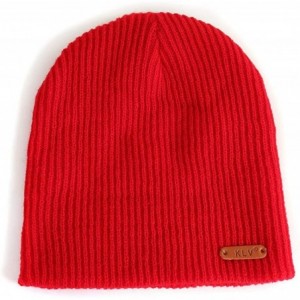 Skullies & Beanies Unisex Winter Warm Knitted Plain Skull Beanie Solid Color Slouchy Ski Hat - Red - C418LS6GTWU $15.32