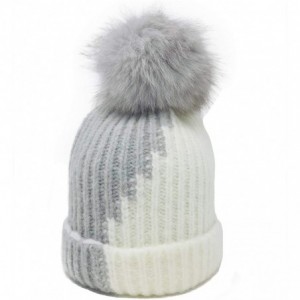Skullies & Beanies knife Knitted Winter Snowboarding Slouchy - Gray & White - CT18IWHH5SL $28.21