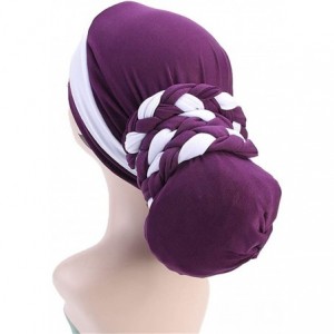 Skullies & Beanies Turban Soft Breathable Braided Durag Hair Snood Bun Hat Hair Braid - Tjm-341-1-beige - CJ18LALK7A4 $19.55