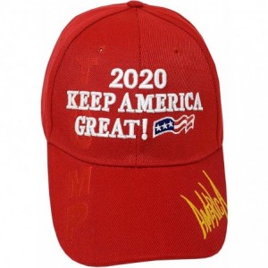 Baseball Caps Donald Trump 2020 Keep America Great Baseball Hat 3D Signature Cap (One Size- Red 802R) - CK18ZO529E9 $18.40