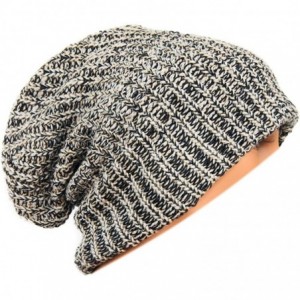 Skullies & Beanies Unisex Adult Winter Warm Slouch Beanie Long Baggy Skull Cap Stretchy Knit Hat Oversized - Khaki - CI1291B7...