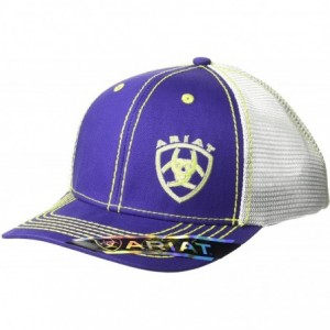 Baseball Caps Women's Offset Logo Mesh Snap Cap - Purple - CS12JN134SN $36.11