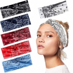 Cold Weather Headbands Headband Fashion Running Athletic Knotted - 6Pcs Paisley Turban Headbands for Women - CH18RLY98QH $37.02