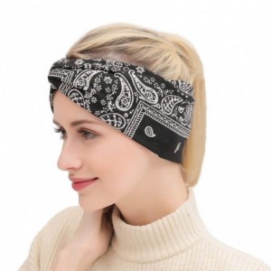 Cold Weather Headbands Headband Fashion Running Athletic Knotted - 6Pcs Paisley Turban Headbands for Women - CH18RLY98QH $33.00