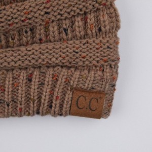 Skullies & Beanies Exclusives Unisex Ribbed Confetti Knit Beanie (HAT-33) - Taupe - CF189KO0GC7 $29.57