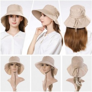 Sun Hats Packable Cotton Gardening Sun Hat for Women SPF Protection Neck Shade Chin Strap 56-58cm - Khaki_1005 - CH18CYI8KDL ...