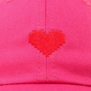 Baseball Caps Pixel Heart Hat Womens Dad Hats Cotton Caps Embroidered Valentines - Hot Pink - CL18LGUEL5N $22.95