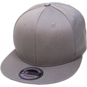 Baseball Caps Classic Snapback Hat Blank Cap - Cotton & Wool Blend Flat Visor - (2.6) Light Gray - CW11JEE37YB $26.36
