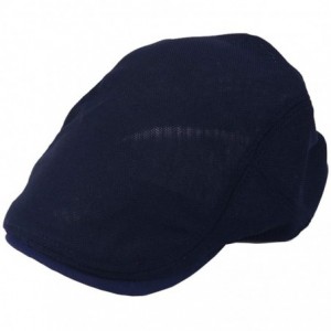 Newsboy Caps Classic Mens Womens Thin Plaid Ivy Herringbone Stylist Cap Hat Flat Cabbie Newsboy - Darkblue - C818S4YK28G $23.62