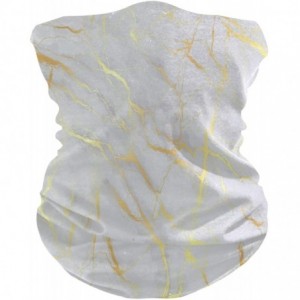 Balaclavas Texture Gaiters Seamless Recreation - White Marble With Golden - CS197QDUXGY $24.35