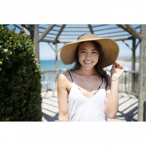 Sun Hats Women's Spring/Summer Collection Straw Woven Wide Brim Sun Visor Hat - Light Coffee - CR18E2YOOT3 $27.34