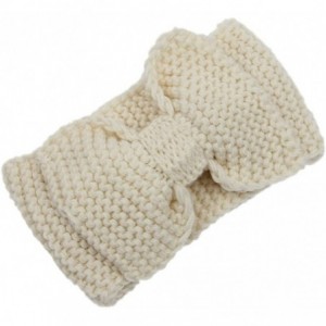 Headbands Women's Crochet Big Bow Knitted Winter Headband 1 - White - CS187C29ZW0 $17.90