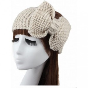 Headbands Women's Crochet Big Bow Knitted Winter Headband 1 - White - CS187C29ZW0 $17.90