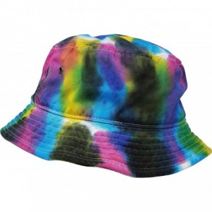 Bucket Hats Bucket Hat Vintage Outdoor Festival Safari Boonie Packable Sun Cap - Tie Dye B - Black/Multi - CZ195I4AXNN $34.17