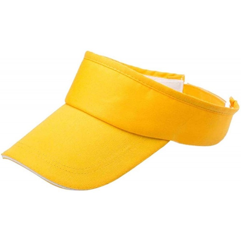 Headbands Sun Sports Visor Men Women-Cotton Cap Hat-Baseball Cap - Ye - CN196MYO2RM $20.02