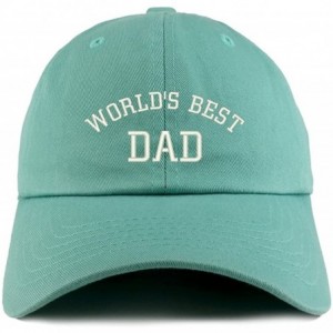 Baseball Caps World's Best Dad Embroidered Low Profile Soft Cotton Dad Hat Cap - Mint - CS18D540EH6 $39.39