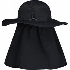 Sun Hats Summer Outdoor Sun Protection Fishing Cap Neck Face Flap Hat - Black - CQ1866EH0Z2 $27.84