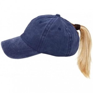 Baseball Caps Washed Ponytail Hats Pony Tail Caps Baseball for Women - CR18II2WRDD $19.36