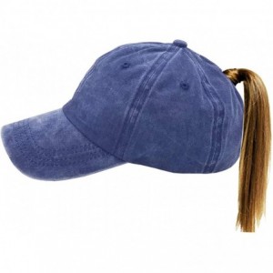 Baseball Caps Washed Ponytail Hats Pony Tail Caps Baseball for Women - CR18II2WRDD $19.36