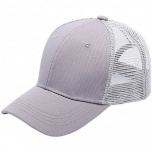 Baseball Caps Ponycap Messy High Bun Ponytail Adjustable Mesh Trucker Baseball Cap Hat for Women - Light Gray - CI18M09UDSW $...