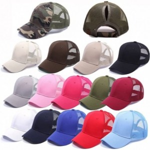 Baseball Caps Ponycap Messy High Bun Ponytail Adjustable Mesh Trucker Baseball Cap Hat for Women - Light Gray - CI18M09UDSW $...
