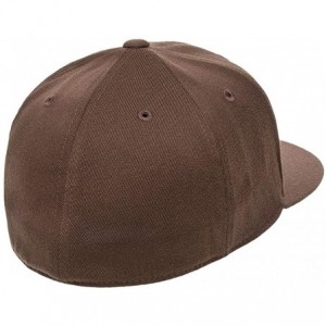 Baseball Caps Premium 210 Flexfit Fitted Flatbill Hat with NoSweat Hat Liner - Brown - CZ18O94I20E $27.17