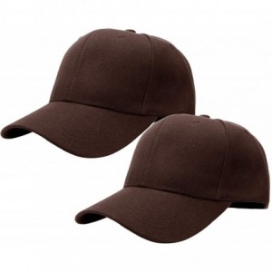 Baseball Caps 2pcs Baseball Cap for Men Women Adjustable Size Perfect for Outdoor Activities - Brown/Brown - CM195D5EGYM $23.08