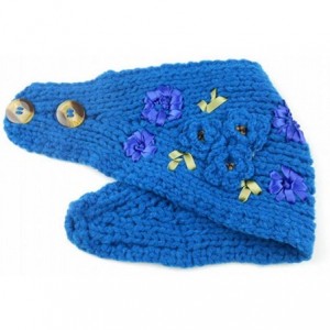 Headbands Women's Crochet Knitted Winter Headband with 3D Faux Pearl Flowers 1 - Blue - C7187CDI9SO $20.25