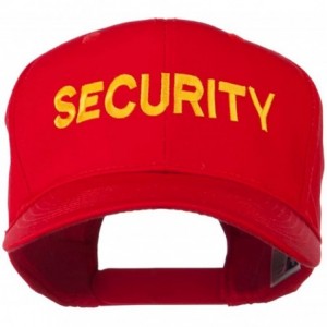 Baseball Caps Security Letter Embroidered High Profile Cap - Red - CB11MJ42XY3 $42.43