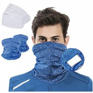 Balaclavas Unisex Seamless Face Mask Protection - Blue(with Filters) - C119843EG3H $29.16