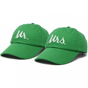 Baseball Caps Mr. and Mrs. Baseball Cap Bride Groom Matching Hats Couples Set - Kelly Green - CH18RM4XWY7 $34.41