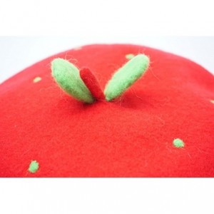 Berets Lady French Beret- Beanie Hat- Beanie Cap- Soft Wool- Handmade - Red - Green Sprouts S(48-51cm) - CQ187QSXI3D $45.70