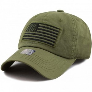 Baseball Caps US Flag Patch Tactical Style Cotton Trucker Baseball Cap Hat Army Green - Army Green - CB12HJWG5B1 $33.93