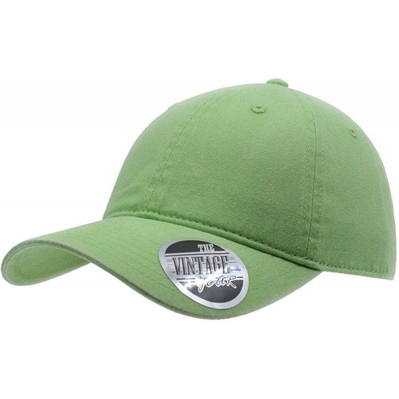 Baseball Caps Vintage Washed Dyed Cotton Twill Low Profile Adjustable Baseball Cap - Lime - CO1805Z5HIX $22.69