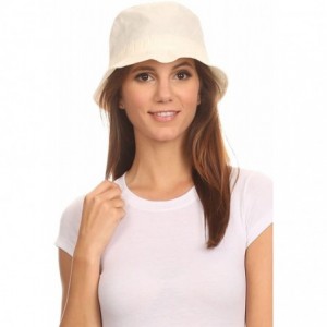 Rain Hats Unisex Packable Rain Hat Lightweight Year Round Use - 2 Sizes for Best Fit - Cream Bucket - CI12HZ137JJ $24.53