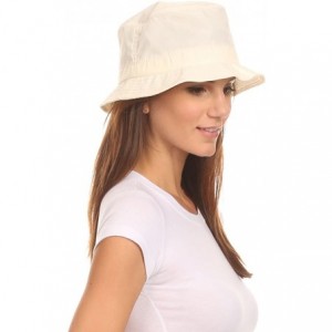 Rain Hats Unisex Packable Rain Hat Lightweight Year Round Use - 2 Sizes for Best Fit - Cream Bucket - CI12HZ137JJ $23.93